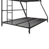 DHP Daven Quick-Assembly Twin-Over-Full Metal Bunk Bed with Ladder and Guardrails, Black DHP