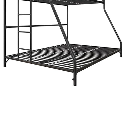 DHP Daven Quick-Assembly Twin-Over-Full Metal Bunk Bed with Ladder and Guardrails, Black - WoodArtSupply