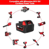 2Pack 5.0Ah 18V Lithium-ion Battery Replacement for Milwaukee M18 Battery, Replacement for Milwaukee M18 Cordless Power Tools 18V Batteries 48-11-1850 48-11-1840 48-11-1812 and 18 Volt Charger Volvmakz