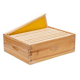 Honey Lake 10 Frame Medium Super Bee Hive Box, Langstroth Beehive Super Honey Bee Box Dipped in 100% Beeswax Include Beehive Frames and Waxed Foundations for Beginners Beekeepers (Unassembled) Honey Lake