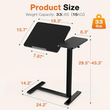 Sweetcrispy Small Standing Desk Rolling Table Adjustable Height, Laptop Mobile Stand with Wheels, Portable Computer Workstation with Tiltable Desktop for Teacher Classroom Home Office, Black Sweetcrispy