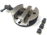 Small Round Vice 80 mm for 3" & 4" Rotary Tables & 3 x Fixing Tee Nuts-Milling Tool ADI