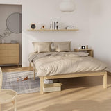Bamboo Bed Frame Full Size Wood Platform Bedframe Solid Stable with Non-Slip Slats Support Tall Bed No Box Spring Needed Heavy Duty Easy Assembly Noise Free Nature bambooflow