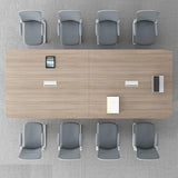 HOLGVE Conference Table, 9FT Seminar Desk, Office Meeting Table for 10, White Metal Frame, Large Rectangle Training Table HOLGVE