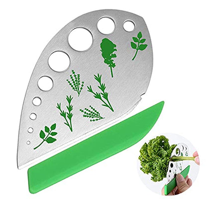 Herb Stripper, Jiaedge Green 9 holes Stainless Steel Kitchen Herbs Leaf Stripping Tool, Metal Herb Peeler for Kale, Collard Greens, Thyme, Basil, Rosemary Stripper