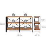 Best Choice Products Large Console Table, 3-Tier 55in Rustic, Industrial Sofa Table Storage for Living Room, Entryway, Foyer, Hallway w/EVA Non-Scratch Feet, Steel Frame - Brown Best Choice Products
