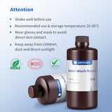 ANYCUBIC Water Washable 3D Printer Resin, 405nm High Precision UV-Curing 3D Resin, Low Shrinkage Standard Photopolymer Resin for 8K Capable LCD DLP Resin 3D Printer Printing (Grey + Grey, 2000g) ANYCUBIC