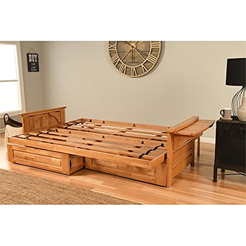 Kodiak Furniture Phoenix Queen Butternut Wood Storage Futon-Linen Stone Mattress Kodiak Furniture