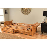 Kodiak Furniture Phoenix Queen Butternut Wood Storage Futon-Linen Stone Mattress Kodiak Furniture