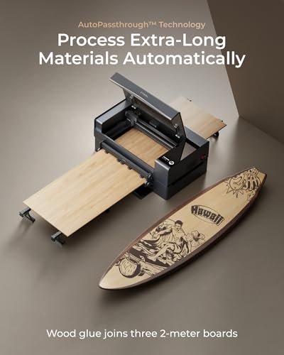 xTool P2S 55W CO2 Laser Cutter, Smart Desktop CO2 Laser Engraver and Cutter Machine, Dual Smart 16MP Cameras, 3D Curved Cylinder Engraving, Create with Wood and Metal Acrylic Glass Fabric Leather xTool