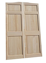 Cafe Doors by Cafe Doors Emporium | Full Height Pine Raised 6 Panel Cafe Door | Parlor Butler Door | Premade for 30" W Finished Opening | 76" Tall | Saloon Swinging Solid Wood Cafe Door | with Hinges Cafe Doors Emporium