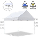 Eurmax USA Patented 10x10 Pop Up Canopy Tent Party Tent Commercial Instant Canopies Shelter with Heavy Duty Roller Bag,Bonus 4 Sand Bags (Snow White) Eurmax