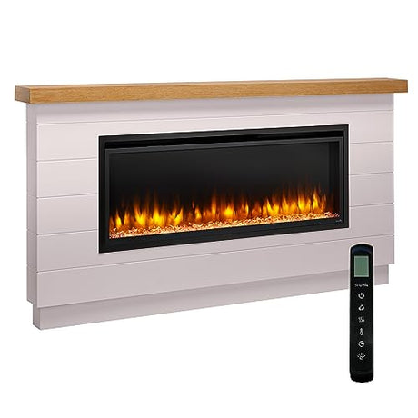 SimpliFire Electric Fireplace, 50-Inch Space Heater with Mantel Boyd Build-Out-Kit, Electric Heater in Two Design Options: Traditional Floor or Floating Install No Construction SIMPLIFIRE