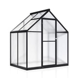 VIWAT 4x6 FT Greenhouse for Outdoors, Polycarbonate Greenhouse with Quick Setup Structure and Roof Vent, Aluminum Large Walk-in Greenhouse for Outside Garden Backyard, Black VIWAT