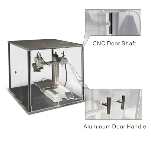 FNATR 3D Printer Enclosure for Bambu Lab A1 Mini with AMS Lite, USB-Powered LED Light, Ventilation System HEPA Filter - WoodArtSupply