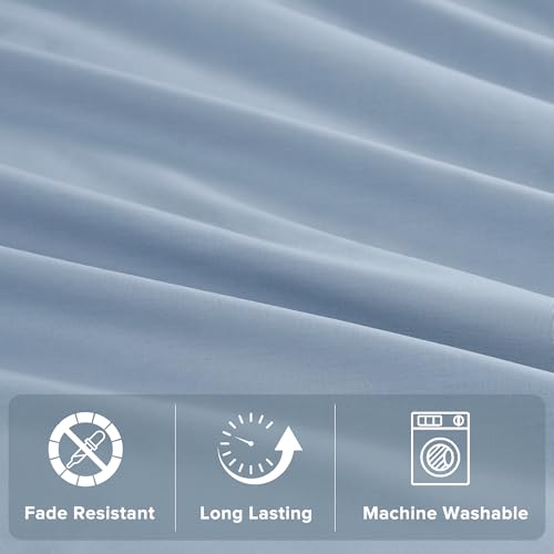 Comfort Spaces 100% Cotton Sheet Set Breathable, Lightweight, Soft with 14" Elastic Pocket Fits up to 16" Mattress, All Season Cozy Bedding, Matching Pillow Case, Full Blue 4 Piece Comfort Spaces