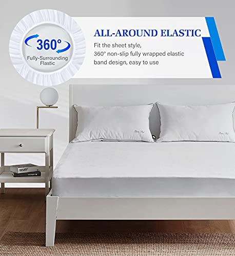 Full Size Mattress Protector Waterproof Mattress Topper Pad Cover Super Noiseless Soft & Breathable Mattress Protector Terry for Pets Kids Adults 54" x 75" Fitted Bed Sheets Artivestion