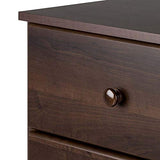 Prepac Astrid 6 Drawer Double Dresser For Bedroom, 16" D x 47.25" W x 28.25" H, Espresso Prepac