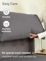 Extra Deep Pocket Queen Sheet Set - 4 Piece Breathable & Cooling Bed Sheets - Hotel Luxury Sheet Set - Soft, Wrinkle Free and Comfy - Easily Fits Extra Deep Mattresses - Deep Pocket Dark Grey Sheets CGK Unlimited