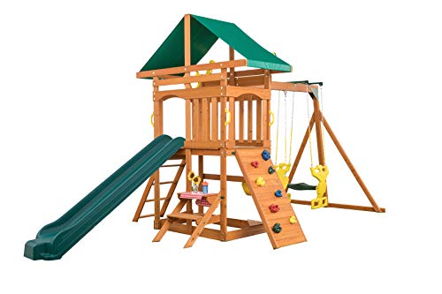 Sky View Cedar Backyard Playset | W: 17'10" D: 9'4" H: 9'9" | w/2-Person Glider & 2 Belt Swings | Binoculars, Steering Wheel & Telescope | Kids Age 3-12 | ASTM Standards | 10-Year Warranty on - WoodArtSupply