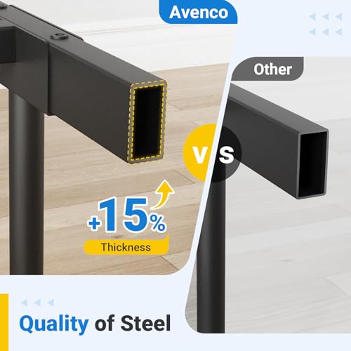 Avenco Metal Platform Bed Frame Full Size with Classical Headboard and Footboard, 14 Inch, Under Bed Storage, Strong Metal Slats Support, Mattress Foundation, No Box Spring Needed Avenco