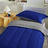 UOZZI BEDDING 4 Pieces Toddler Bedding Set Ultra Soft and Breathable Toddler Sheet Set - Includes Comforter, Flat Sheet, Fitted Sheet and Pillowcase - Royal Blue & Gray UOZZI BEDDING