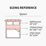 EVERLY Linen Sheets Set Queen Size,100% French Stonewash Pure Linen Sheets Set,4Pieces (1Flat Sheet,1Fitted Sheet,2Pillowcase) Suitable for Hot Sleepers,Deep Pocket Natural Bedding Set-Black EVERLY