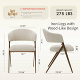 COLAMY Dining Chairs Set of 6, Modern Fabric Upholstered Dining Room Kitchen Side Chairs with Iron Legs, Open Back and Padded Seat for Living Room/Restaurant/Cafe, Beige COLAMY