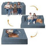 Cansunna Futon Sofa Bed with Pillow, 3-in-1 Sleeper Sofa Bed with Removable Cover, Convertible Floor Sofa Bed, No Assembly Boneless Couch for Living Room, Bedroom Cansunna