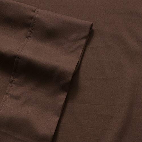Sweet Home Collection 5 Piece Comforter Set Bag Solid Color All Season Soft Down Alternative Blanket & Luxurious Microfiber Bed Sheets, Brown, Twin XL Sweet Home Collection