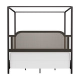 Hillsdale Melanie Wood and Metal King Canopy Bed with Low Footboard, Oiled Bronze Hillsdale