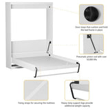 ROOMTEC Full Size Murphy Wall Bed, White, Space-Saving Furniture Bed Frame for Bed Room,Guest Room,Home Office ROOMTEC