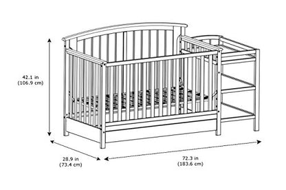 Storkcraft Steveston 5-in-1 Convertible Crib and Changer with Drawer (White) – GREENGUARD Gold Certified, Crib and Changing Table Combo with Drawer, Converts to Toddler Bed, Daybed and Full-S - WoodArtSupply