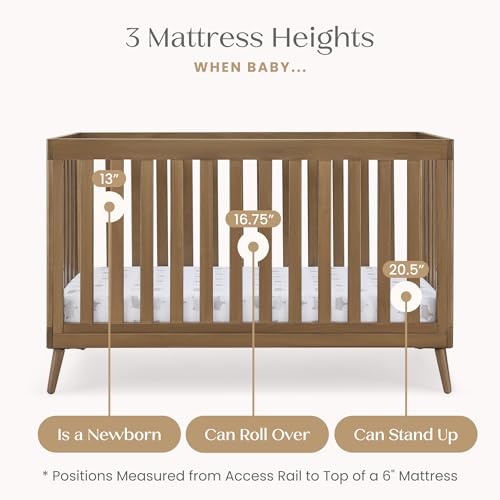 Delta Children Essex 4-in-1 Convertible Crib - Greenguard Gold Certified, Chestnut