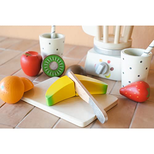 New Classic Toys Wooden Smoothie Set - Pretend Play Toy for Kids Cooking Simulation Educational Toys and Color Perception Toy for Preschool Age Toddlers Boys Girls New Classic Toys