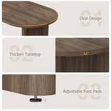 GarveeHome 70.8 Inch Oval Dining Table for 6-8 People, Long Large Kitchen Table with Thick Sturdy Wooden Base, Farmhouse Dining Room Table for Kitchen, Living Room, Office (Brown) GarveeHome