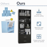 HOMES: INSIDE + OUT Apexa 4 Cube Storage Organizer Shelves, Stackable Wood Bookcase Fits Cubby Bins for Organization, Dorm Teen Room Decor & Home Office, Black HOMES: INSIDE + OUT