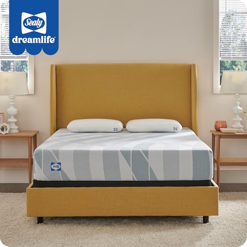 Sealy Dreamlife 10” Hybrid Mattress-in-a-Box, King, SealyComfort Gel Memory Foam, SealyResponsive Encased Coils, Surface-Guard Technology Sealy