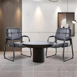 CLATINA Big & Tall Waiting Room Guest Chair Comfortable Reception Chairs with Bonded Leather Padded Arm Rest and Sled Base for Office Reception Lobby and Conference Desk, Black(4 Pack) CLATINA