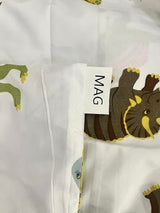MAG 3PCS White Dinosaur Queen Size Bedding Sheet Sets Included 1*Fitted Sheet and 2 Pilowcase for Kids, Boys and Girls (Queen, White) MAG