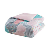 Intelligent Design Kids Comforter Vibrant Fun and Playful Unicorn Print Down Alternative All Season Children Bedding-Set, Girls Bedroom Décor, Twin/Twin XL, Cloud Pink with 2 dec pillows Intelligent Design