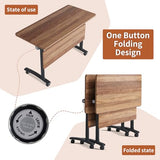 Folding Conference Table with Wheels, Conference Room Table, Modern Rolling Training Tables, Foldable Seminar Meeting Tables for Home Office (4, A, 55.1in) Lrxmastery