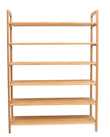 BIRDROCK HOME Free Standing Bamboo Shoe Rack | 6 Tier | Wood | Closets and Entryway | Organizer | Fits 18 Pairs of Shoes BIRDROCK HOME