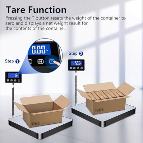 KUAIVO Shipping Scale, 440lb/0.35oz High Accurate Digital Postal Scale with Hold/Tare Function, Shipping Scale for Small Business, Packages, Luggage, Home Use, Battery & Charging Cable Include KUAIVO