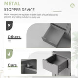 Shintenchi Floor Storage Cabinet, Bathroom Storage Organizer with Doors and Drawers, Freestanding Side Cupboard Pantry with Adjustable Shelf for Bathroom/Kitchen/Livingroom, Gray Shintenchi