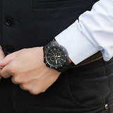 BEWELL Wood Watches for Men, Vintage Mens Wrist Watches with Calendar Luminous Hands Wooden Strap (Black Sandalwood) BEWELL