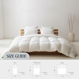 Royal Luxe Goose Feather Down Fiber Comforter - Queen Size Duvet Insert, 100% Cotton Cover All Season Comforter Ultra Soft Luxurious Hotel Bedding, 88”x88” Royal Luxe