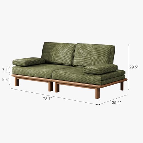 Lartis 78.7" Sofa Bed, Sleeper Pull Out Couch, Modern Couch Convertible Modern Futon for Living Room/Apartment/Bedroom, Modular Design Sofa,Full Solid Wood Frame Lartis