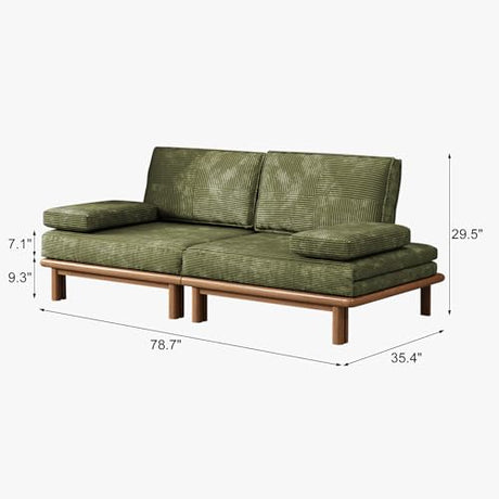 Lartis 78.7" Sofa Bed, Sleeper Pull Out Couch, Modern Couch Convertible Modern Futon for Living Room/Apartment/Bedroom, Modular Design Sofa,Full Solid Wood Frame Lartis