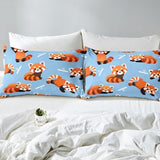 Feelyou Red Panda Fitted Sheet Cute Animal Pattern Bed Sheet Set Kawaii Anime Bedding Kids Toddler Twin Size (No Flat Sheet) Feelyou